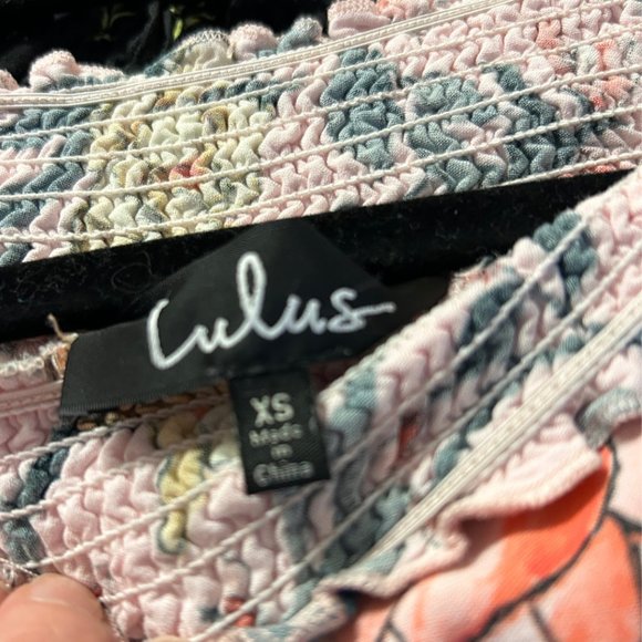 Lulu’s Hello, Darling Blush Pink Floral Print Off-the-Shoulder Dress Size XS - Picture 4 of 7